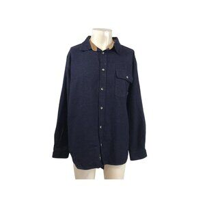 LEGENDARY WHITETAIL - MEN'S LARGE - NAVY LONG SLEEVE BUTTON UP FLANNEL SHIRT